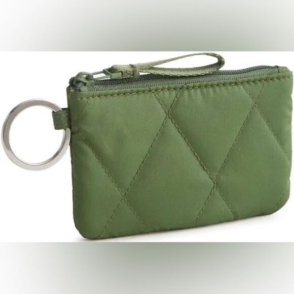 New Vera Bradley Women's Zipper ID Case Pearlized Cedar Green - Picture 1 of 2